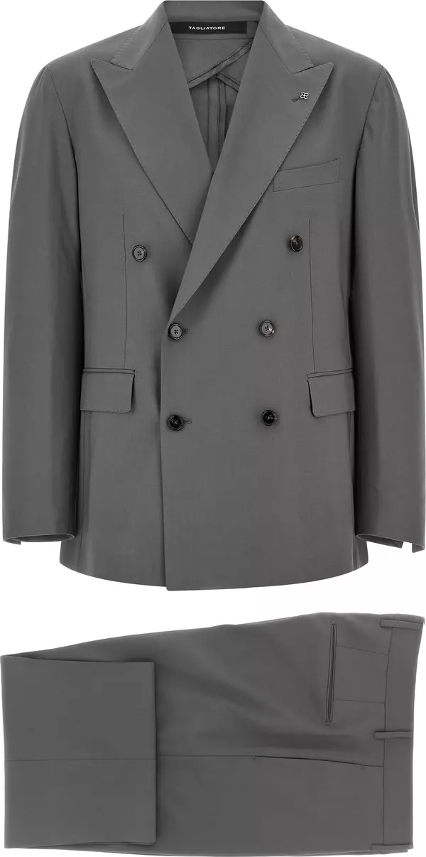 Gray Virgin Wool Two-Piece Suit