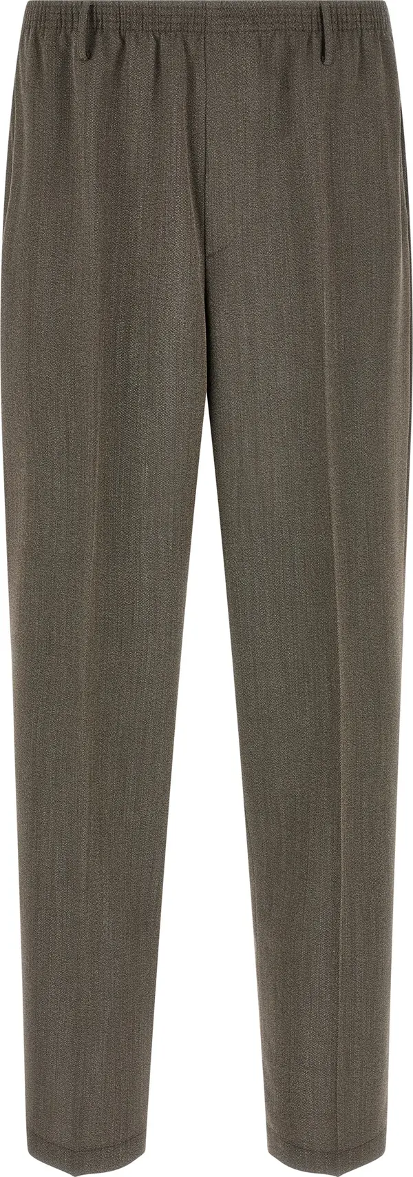 Brown Virgin Wool Casual Pants