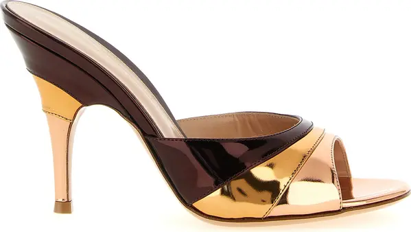 Multicolor Calfskin Stiletto Heel Sandals