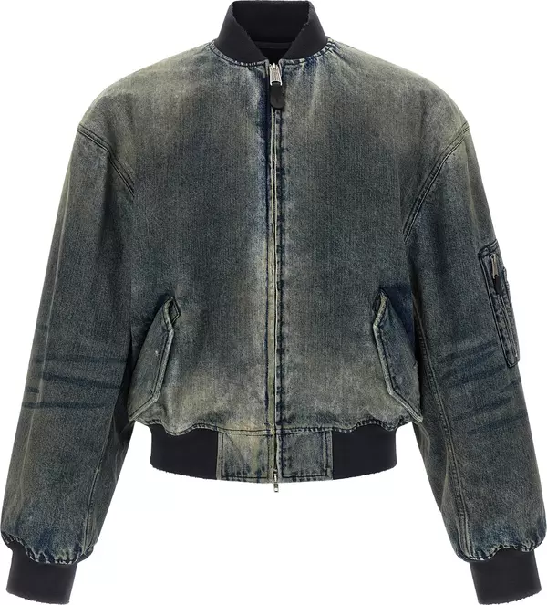 Gray Polyester Bomber
