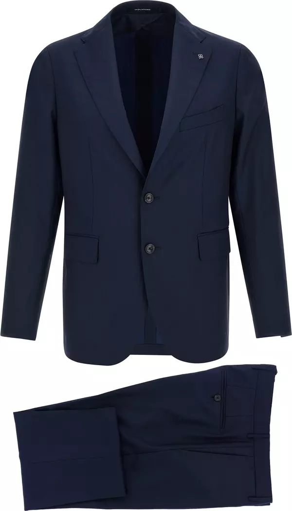 Blue Virgin Wool Two-Piece Suit