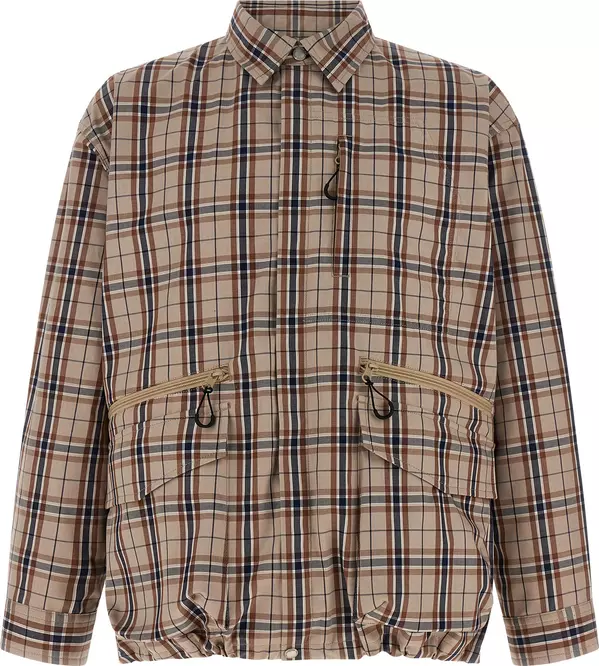 Beige Cotton Full-Length Jacket