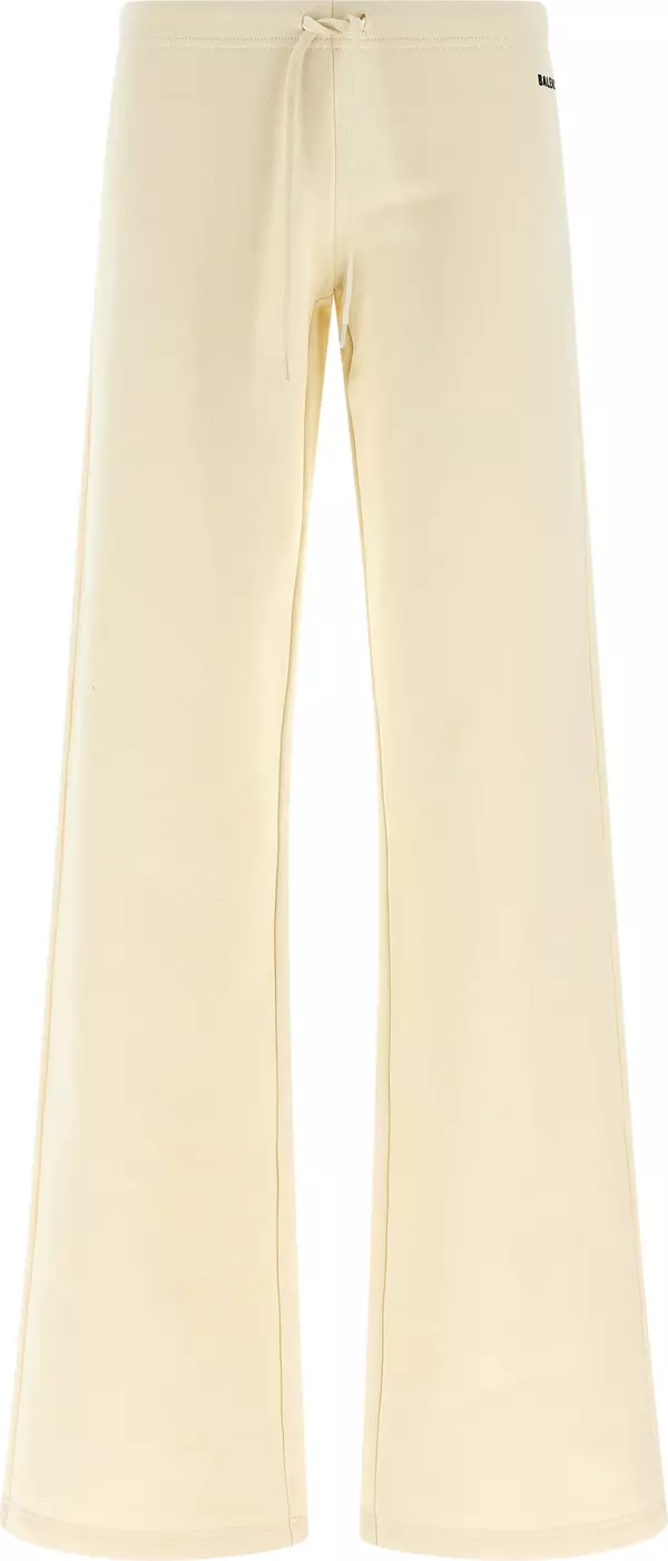 White Cotton Flared Pants