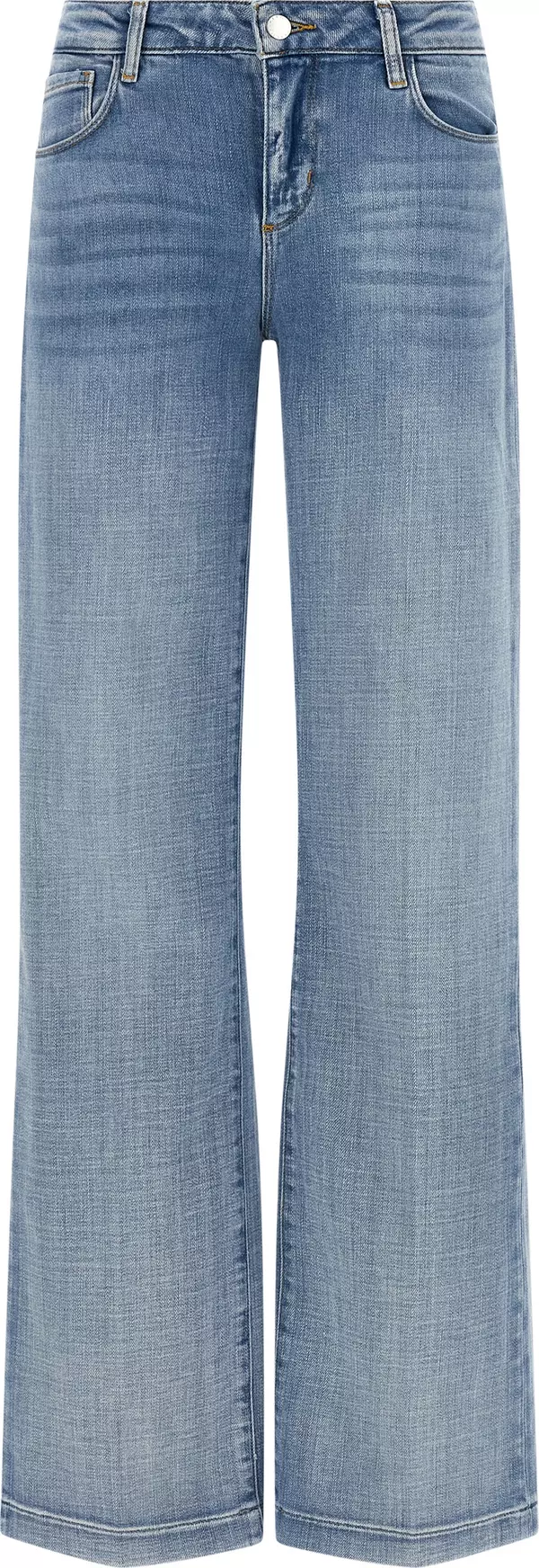 Blue Cotton Straight-Leg Jeans
