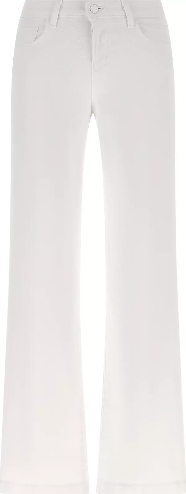White Cotton Straight-Leg Jeans