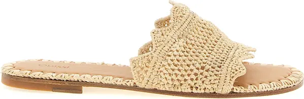 Beige Viscose Slides