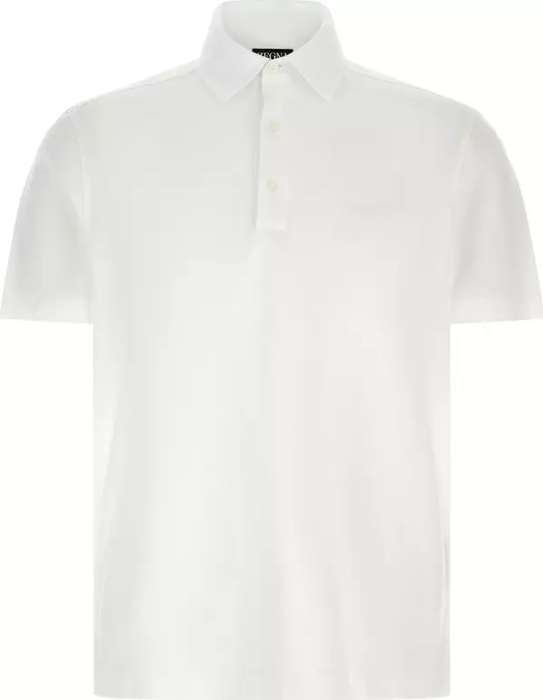 White Cotton Polo Shirt