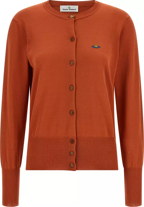 Orange Cotton Cardigan