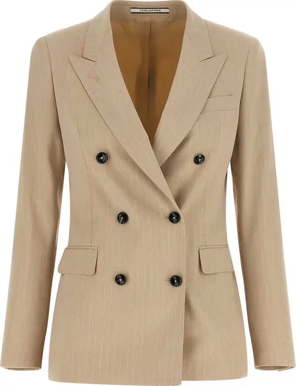 Beige Polyester Blazer