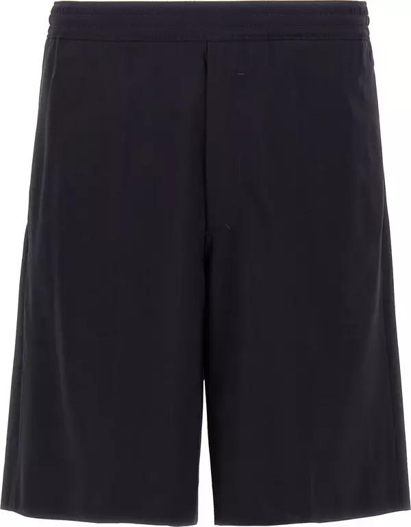 Blue Elastane Bermuda Shorts
