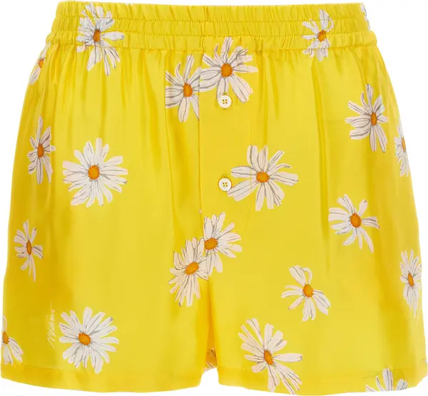 Bicolor Silk Bermuda Shorts