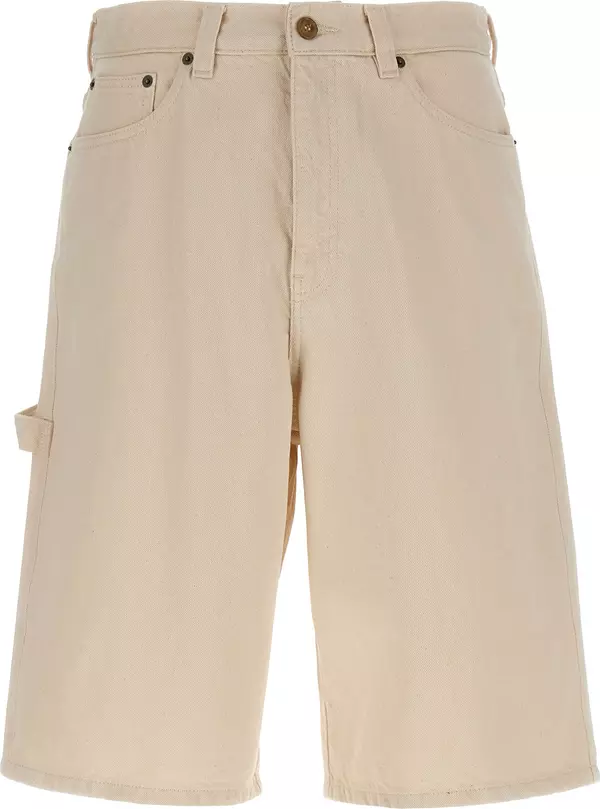 Beige Cotton Bermuda Shorts
