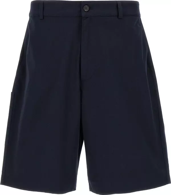 Blue Cotton Bermuda Shorts