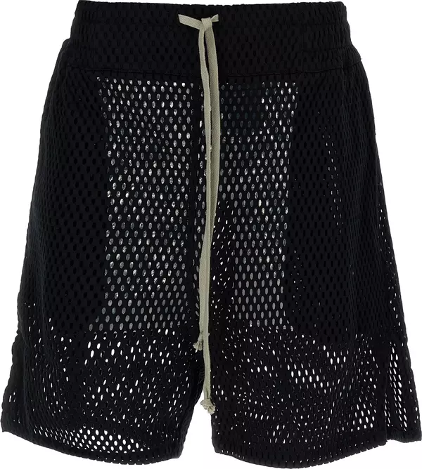 Black Cotton Bermuda Shorts