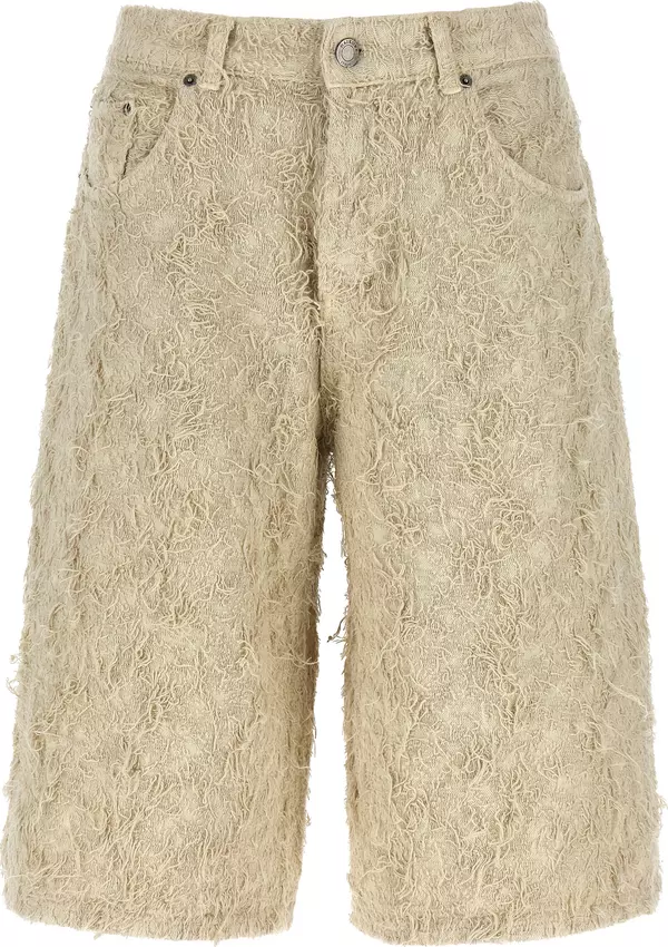 Beige Cotton Bermuda Shorts