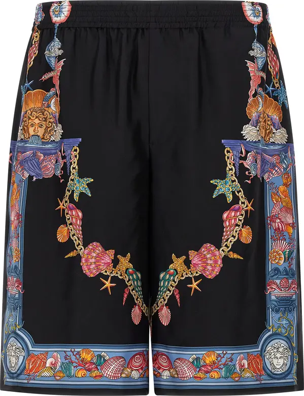 Multicolor Silk Bermuda Shorts