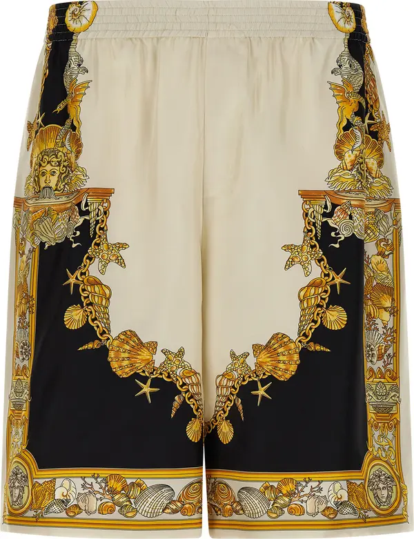 Multicolor Silk Bermuda Shorts