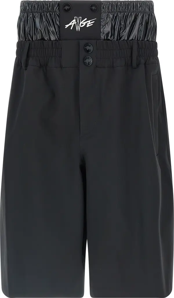 Black Polyamide Bermuda Shorts