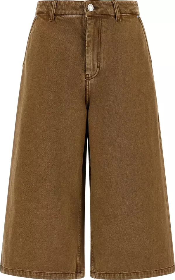 Brown Cotton Bermuda Shorts