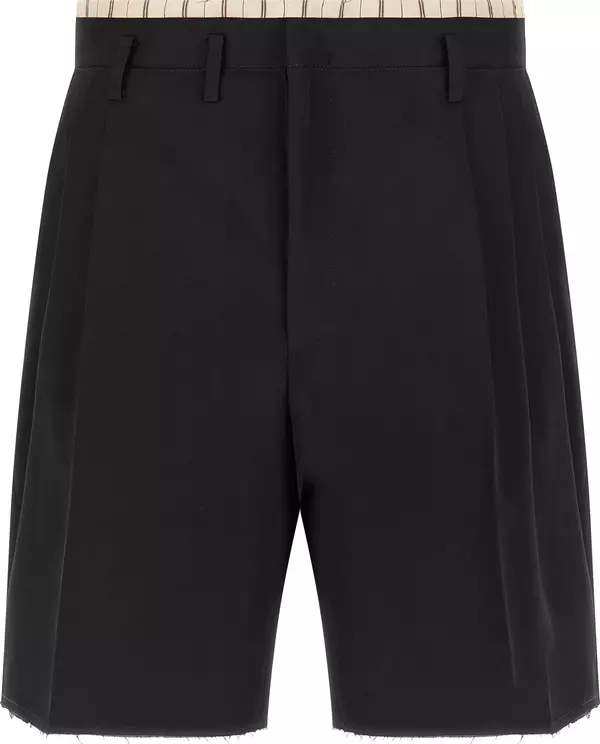 Black Wool Bermuda Shorts