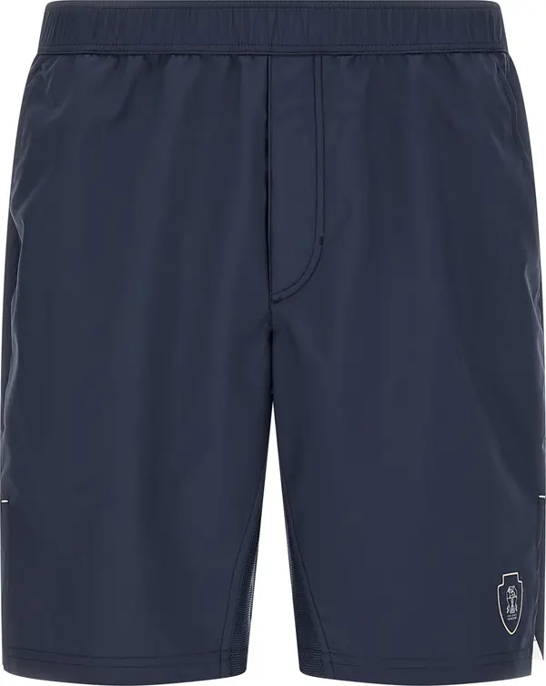 Blue Polyester Bermuda Shorts