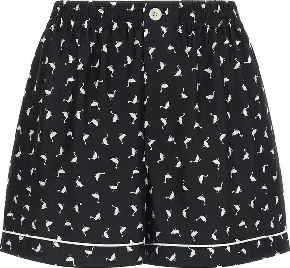 Bicolor Silk Bermuda Shorts