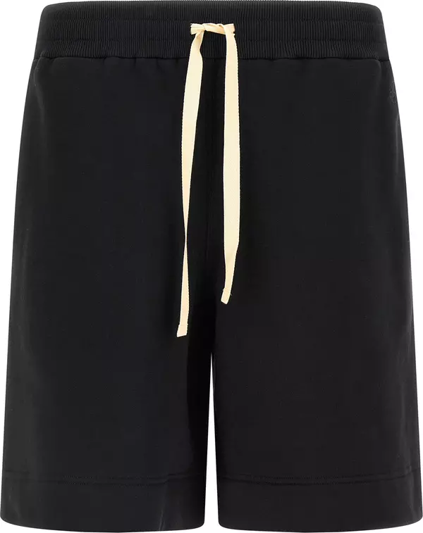 Black Cotton Bermuda Shorts