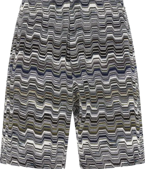 Bicolor Cotton Bermuda Shorts