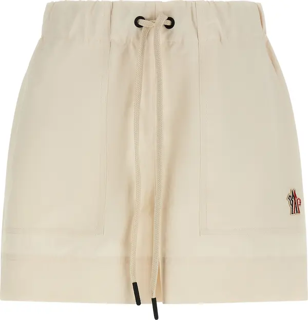 White Polyester Bermuda Shorts