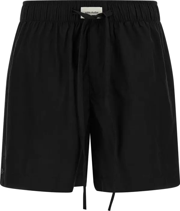Black Cotton Bermuda Shorts