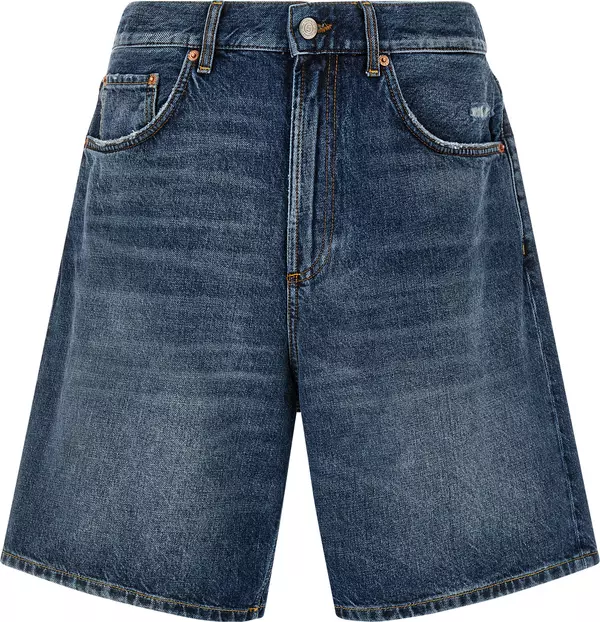 Blue Cotton Bermuda Shorts