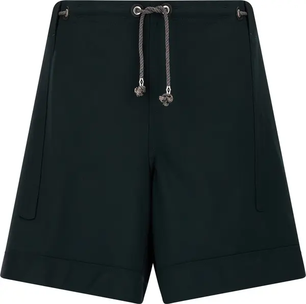 Bicolor Virgin Wool Bermuda Shorts