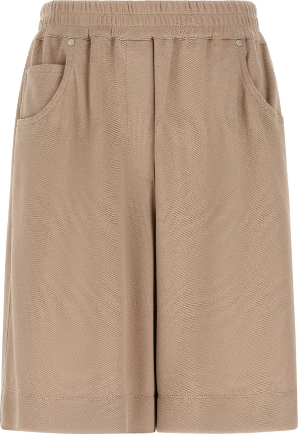 Brown Cotton Bermuda Shorts