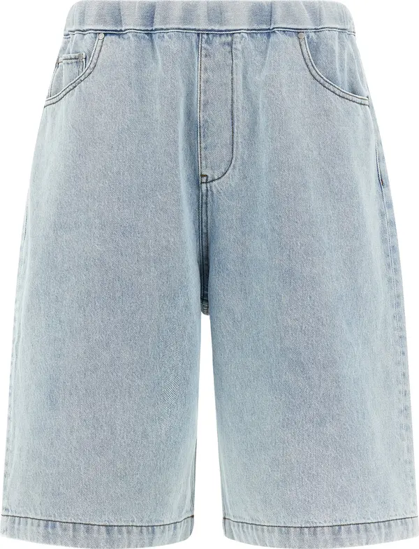 Blue Cotton Bermuda Shorts