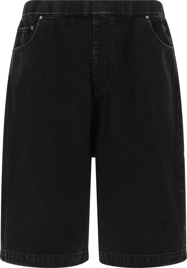 Black Cotton Bermuda Shorts