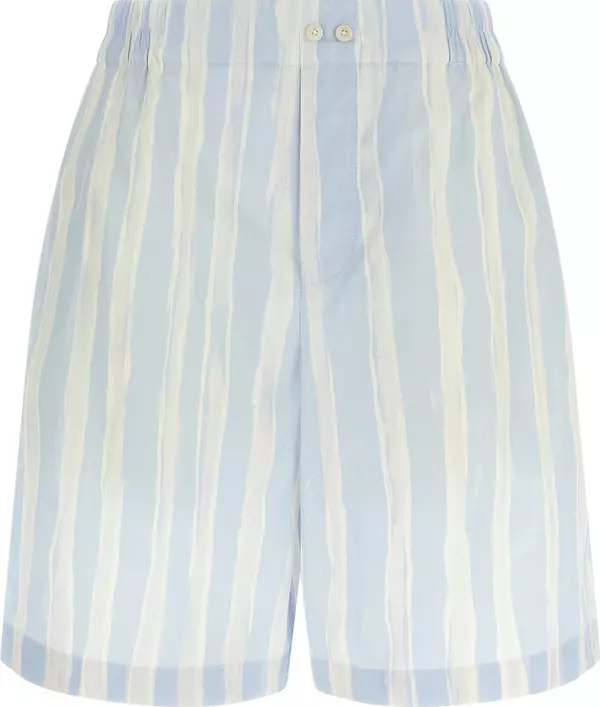 Blue Linen Bermuda Shorts