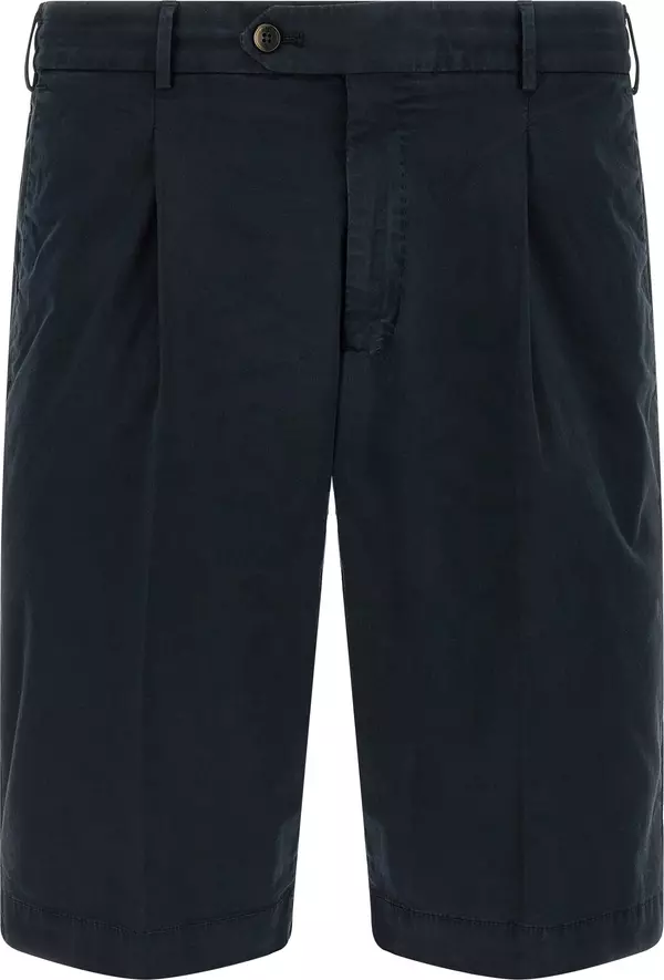 Blue Cotton Bermuda Shorts