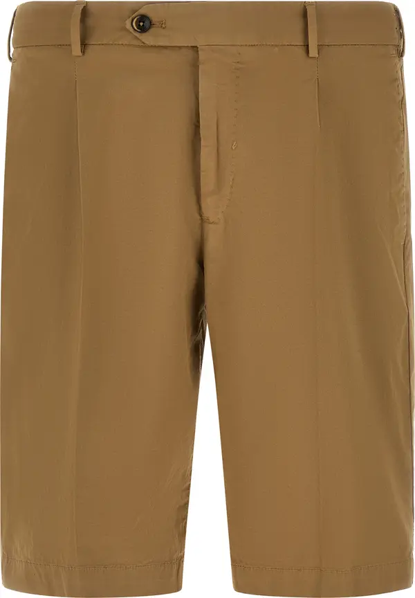 Beige Cotton Bermuda Shorts