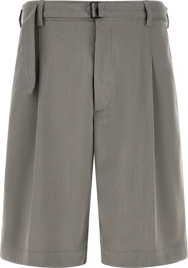 Gray Polyester Bermuda Shorts