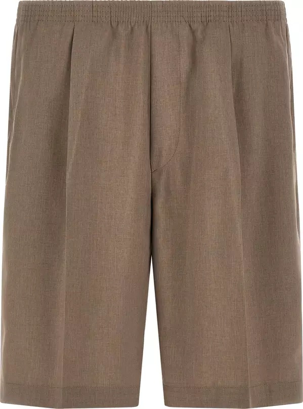 Brown Polyester Bermuda Shorts