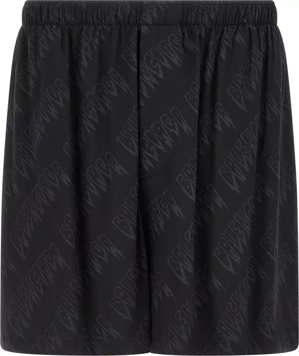 Black Viscose Bermuda Shorts