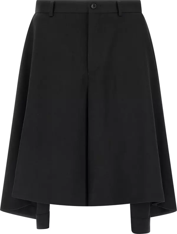 Black Wool Bermuda Shorts