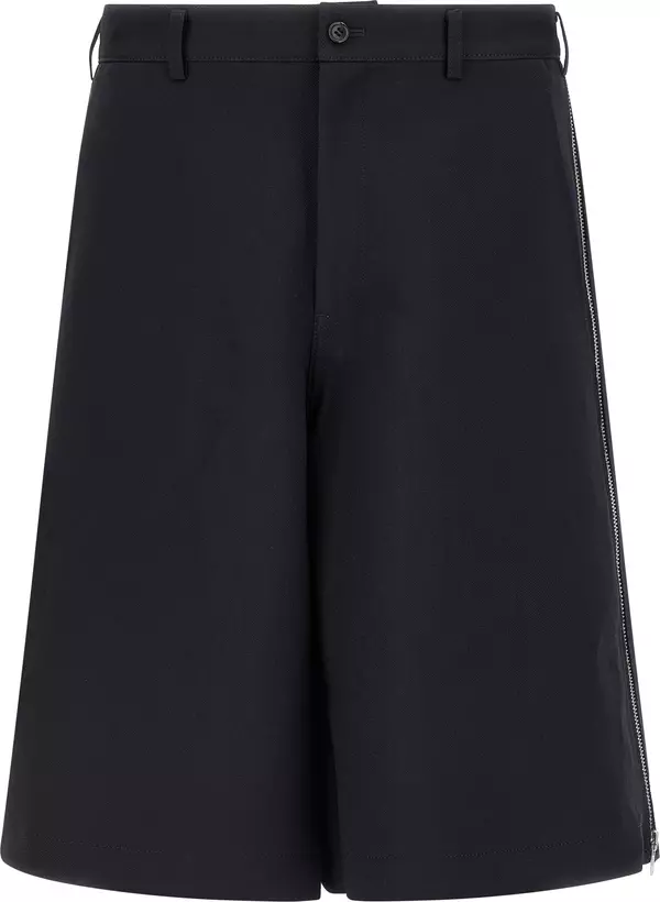 Blue Polyester Bermuda Shorts
