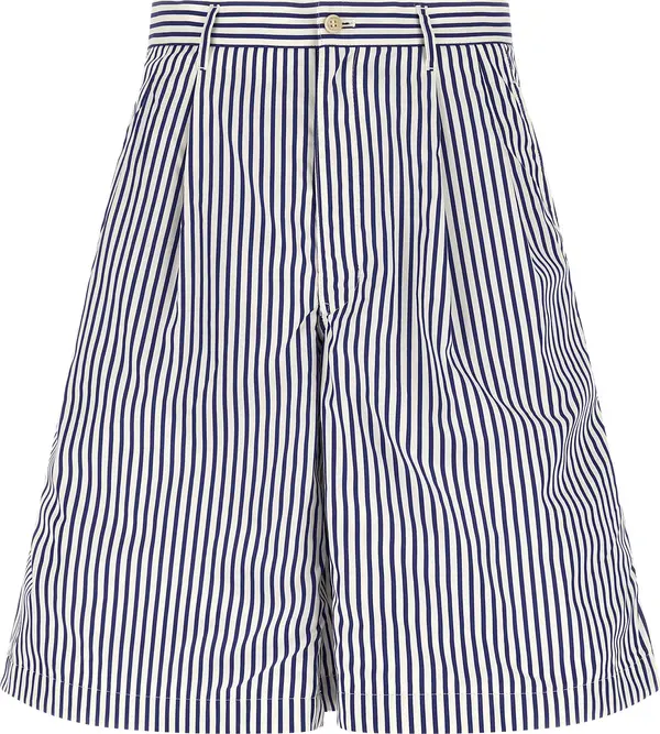 Blue Cotton Bermuda Shorts