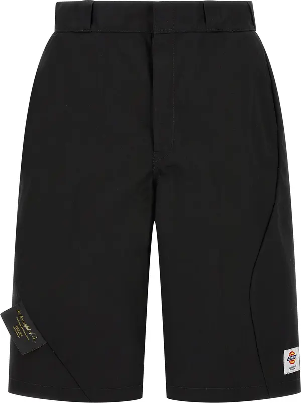 Black Polyester Bermuda Shorts