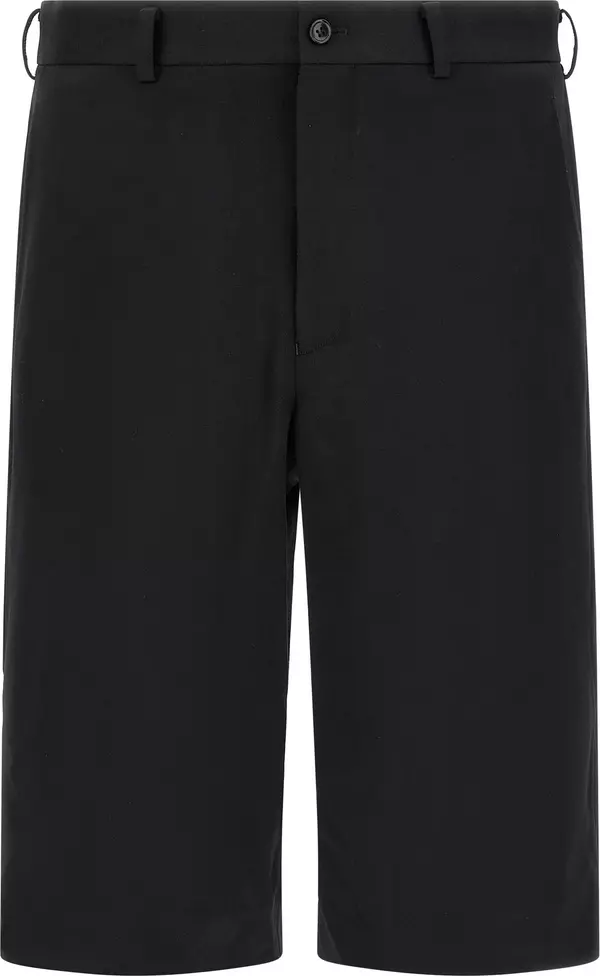 Black Wool Bermuda Shorts
