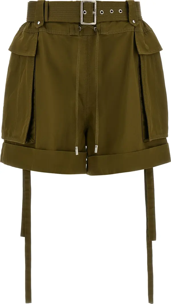 Bicolor Cotton Bermuda Shorts