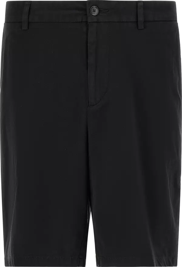 Black Cotton Bermuda Shorts