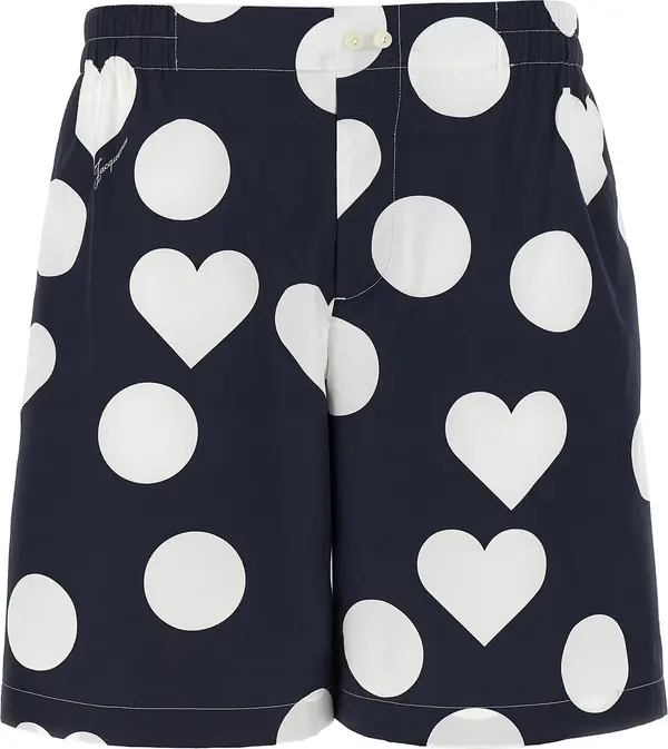 Blue Cotton Bermuda Shorts