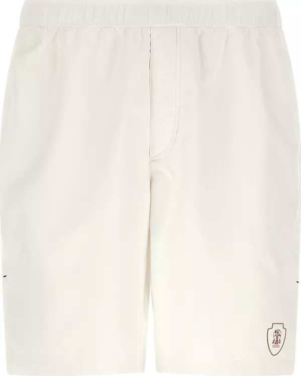 White Polyester Bermuda Shorts